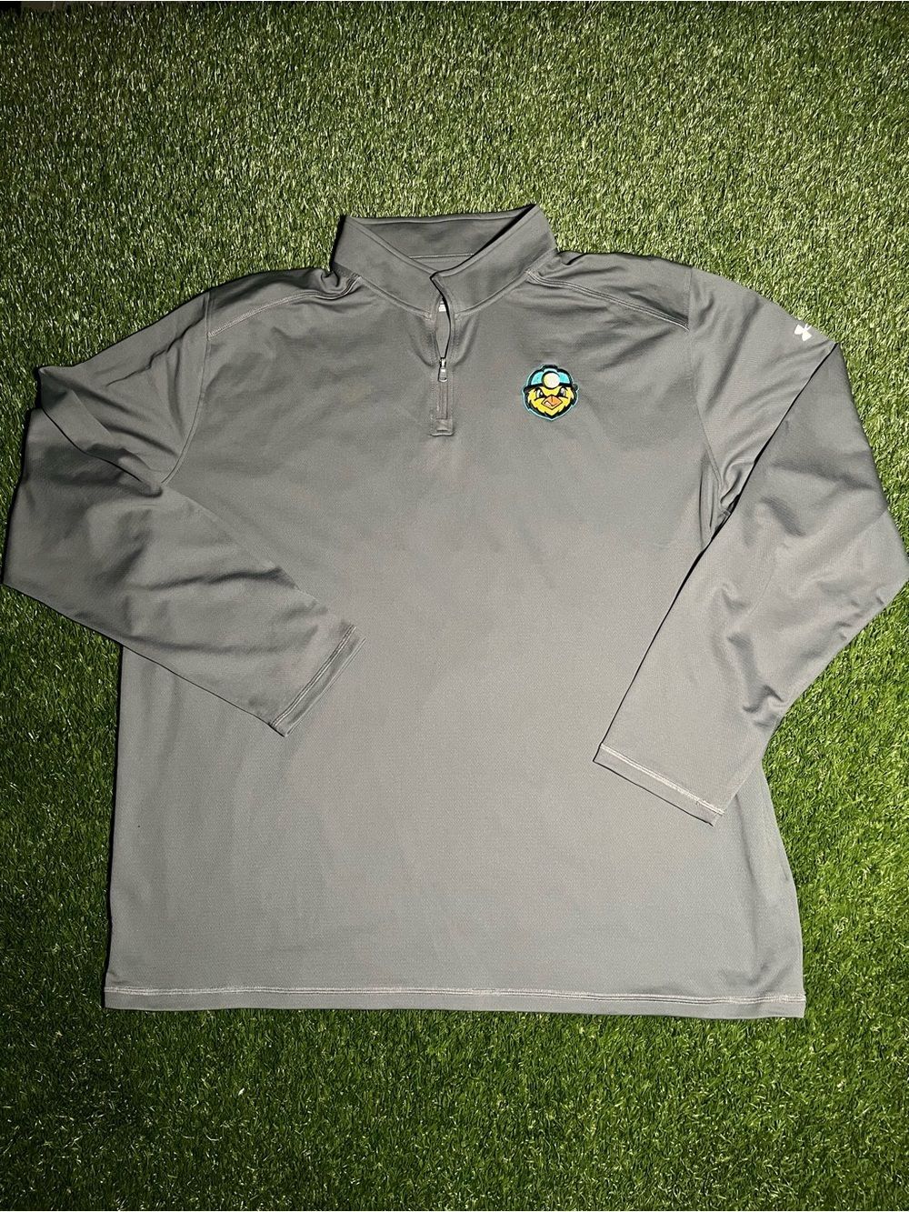 Men’s 3XL Gray Quarter Zip Performance Pullover Athletic Sweatshirt